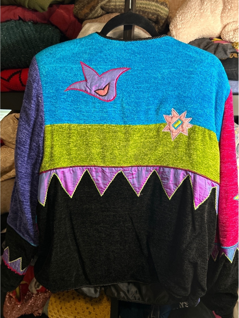 Allure Colorful Patchwork Rayon Jacket with Button Closure - Picture 6 of 6